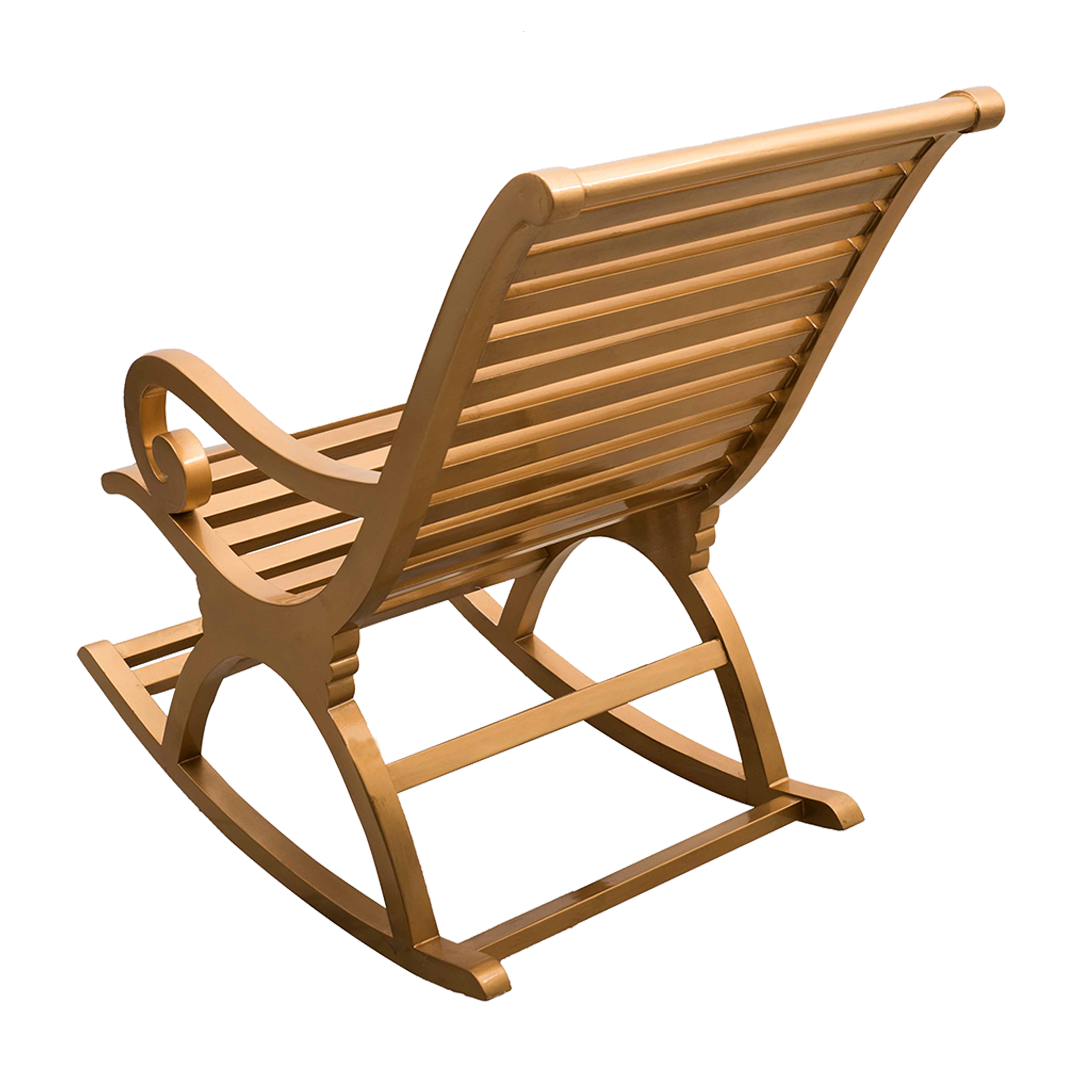 Boston Teak Wood Rocking Chair (Gold)