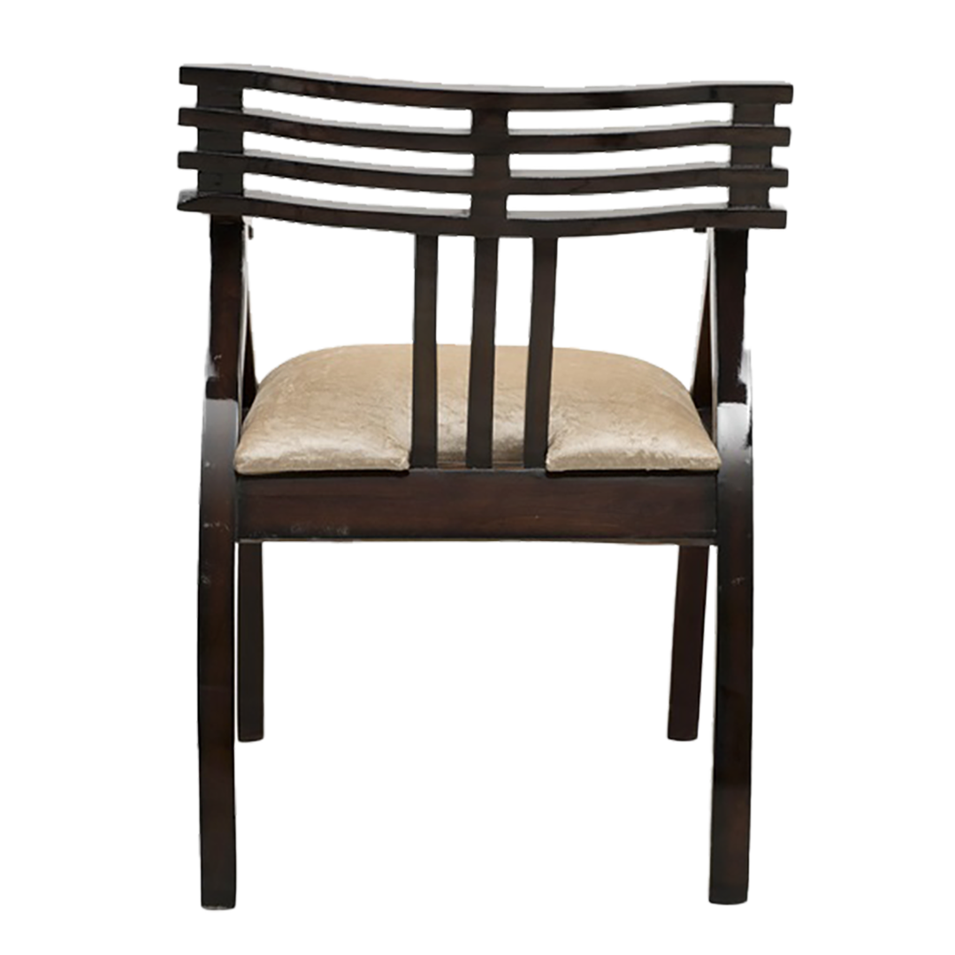 Cubico Modern Upholstered Armchair with Tapered Legs (Brown Silver)