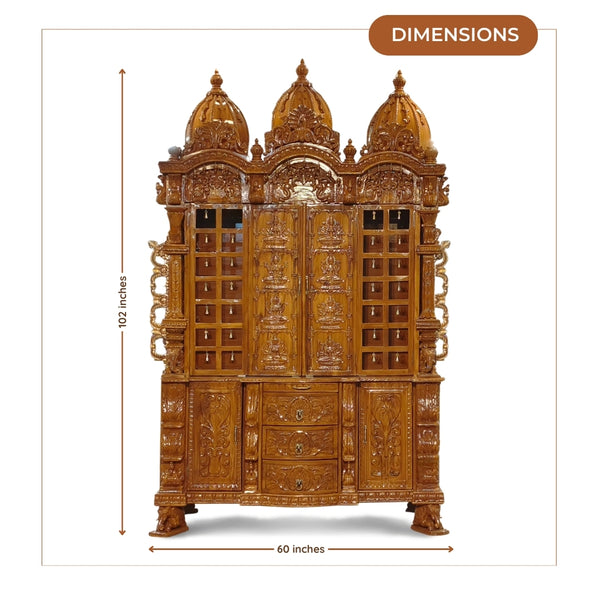 Deepmala Teak Wood Mandap (Teak) dimensions