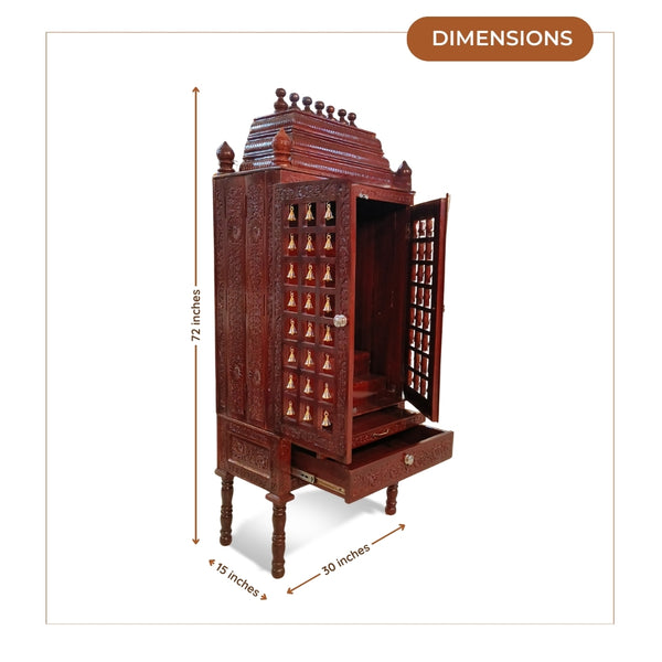 Devashri Teak Wood Mandap (Brown) dimensions