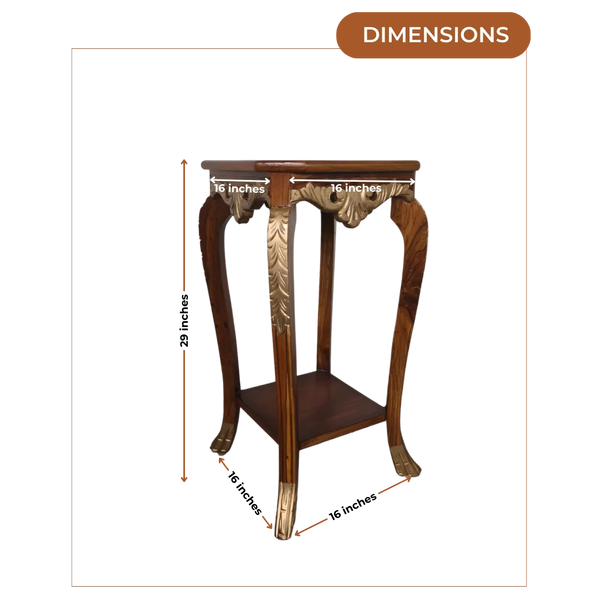 Dimensions Image of Vista Teak Wood Planter Table (Teak)