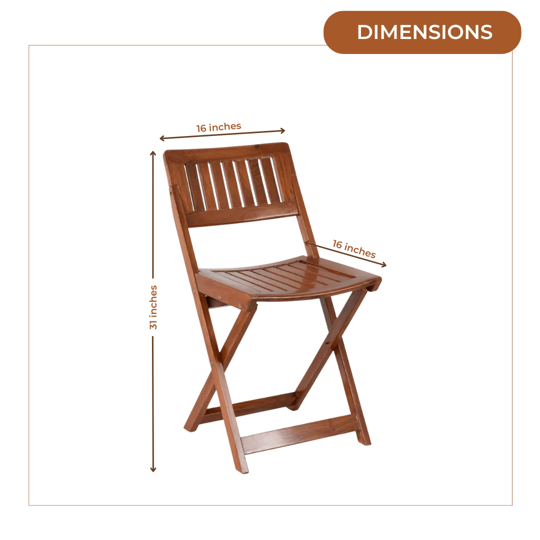 Dimensions of Flecto Solid Wood Living Room Chair (Teak)