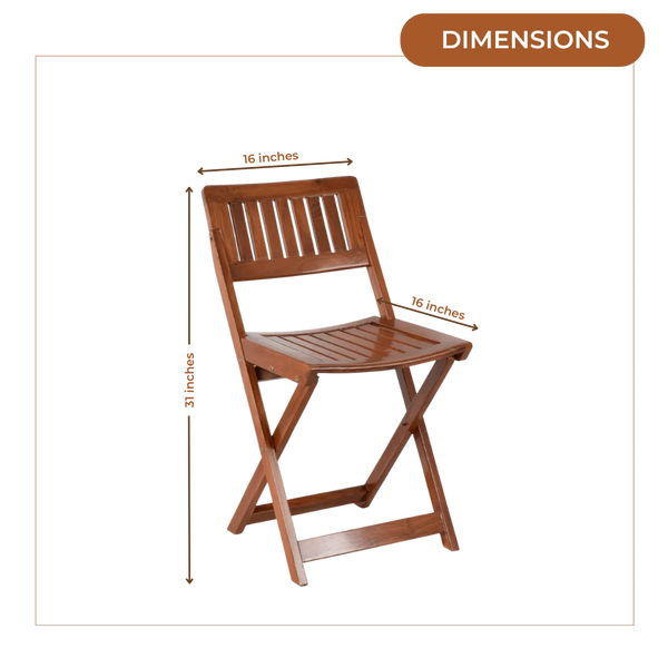 Dimensions of Flecto Solid Wood Living Room Chair (Teak)