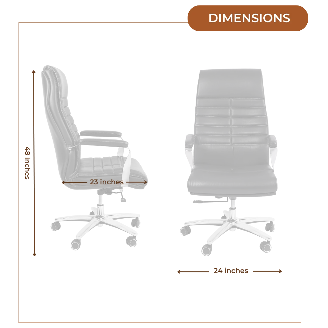 Dimensions of Lavesso Swivel Office Executive Chair (Black)
