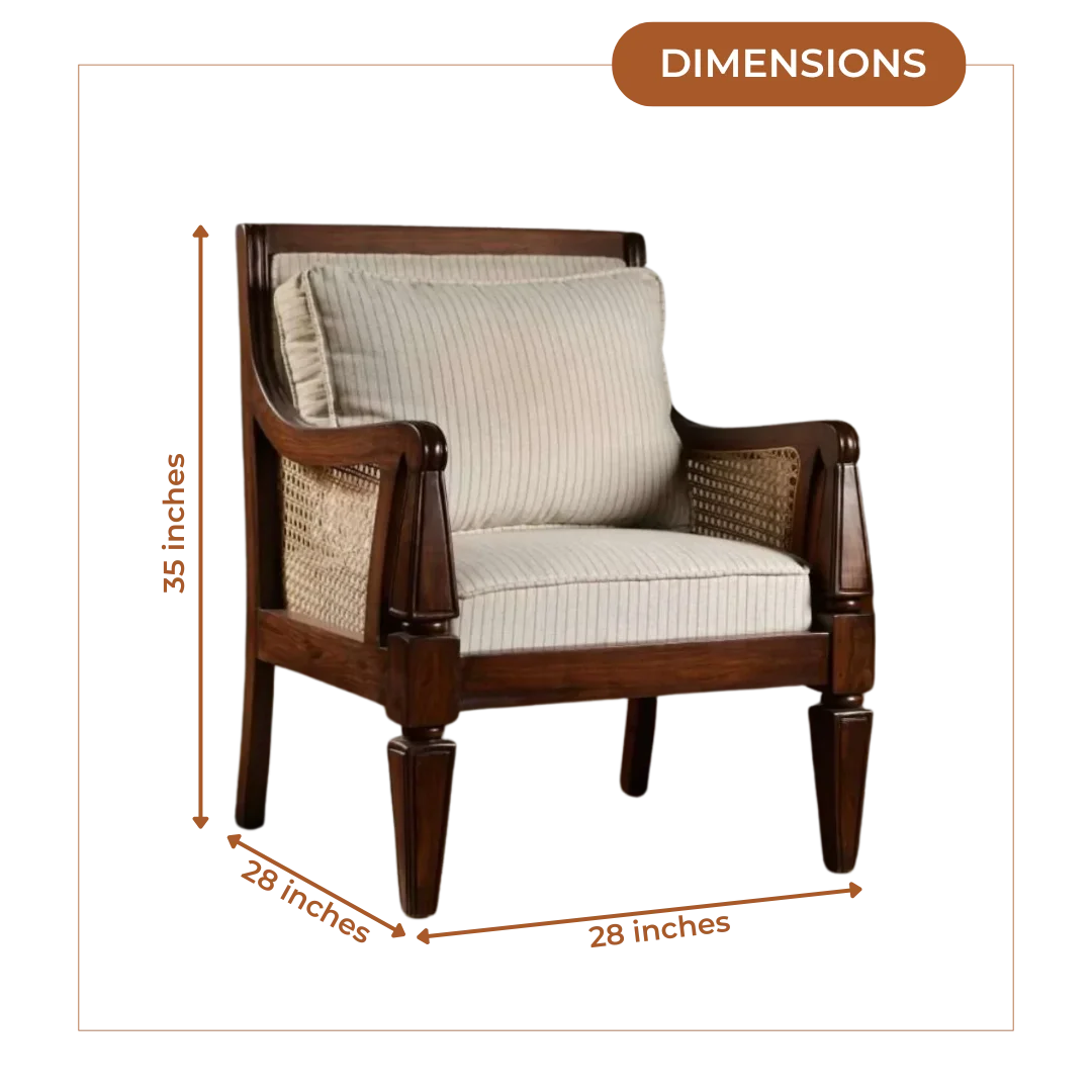 Dimensions of Orion Teak Wood Lounge Chair (Teak)