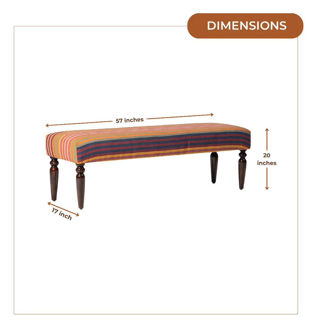 Dimensions of Rangvastra Teak Wood Bench (Brown)