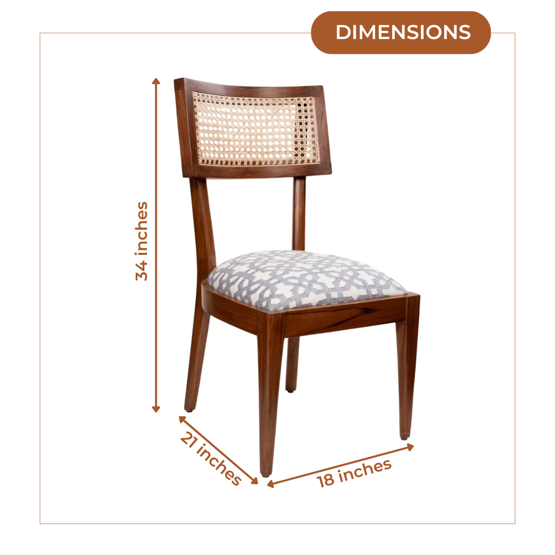 Dimensions of Rovica Teak Wood Dining Chair (Brown)