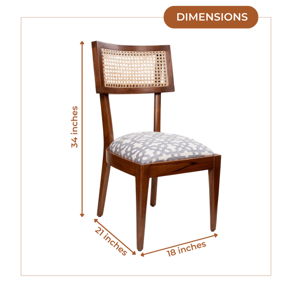 Dimensions of Rovica Teak Wood Dining Chair (Brown)