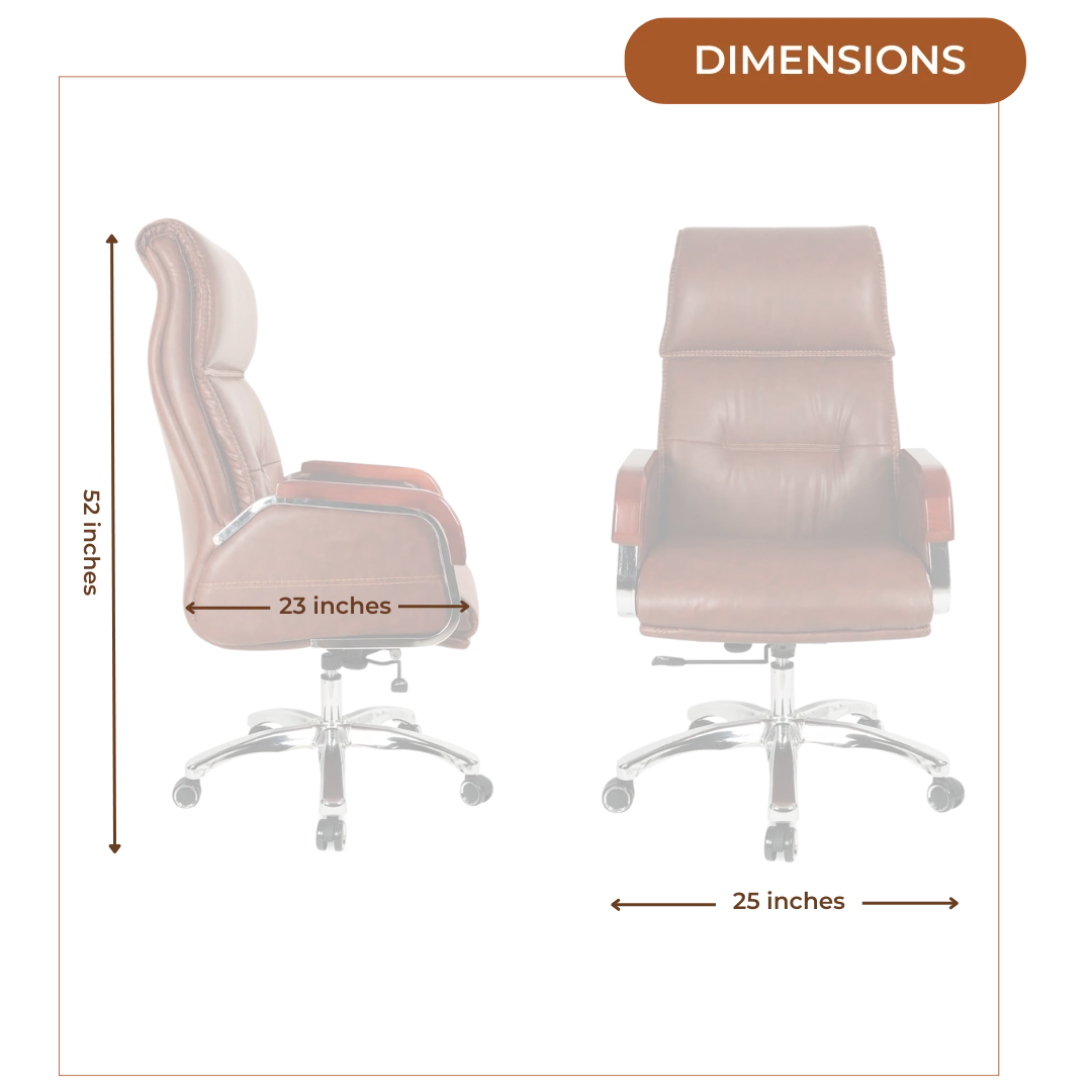 Dimensions of Sperity High Back Office Executive Chair (Brown)