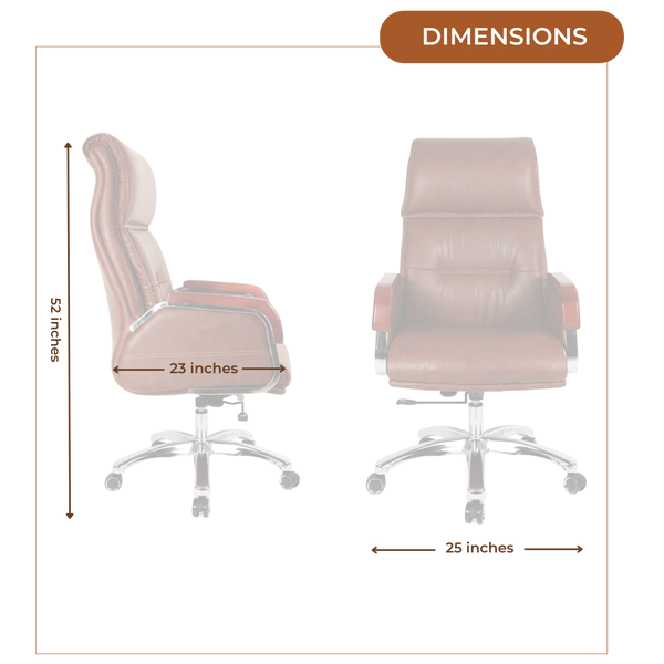 Dimensions of Sperity High Back Office Executive Chair (Brown)