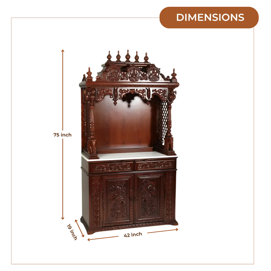 Dimensions of Vansidhar Teak Wood Mandap (Brown)