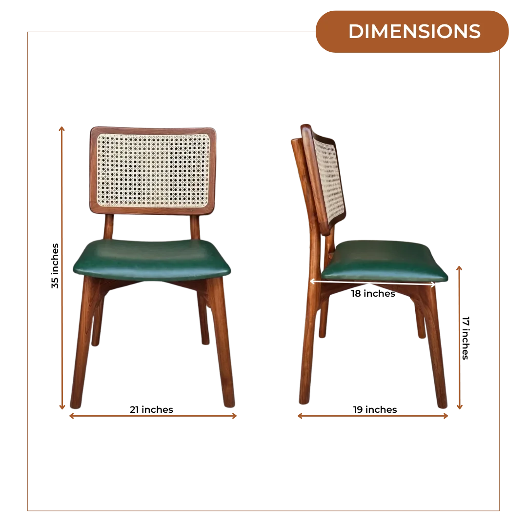 Dimensions of Velin Teak Wood Dining Chair (Teak)