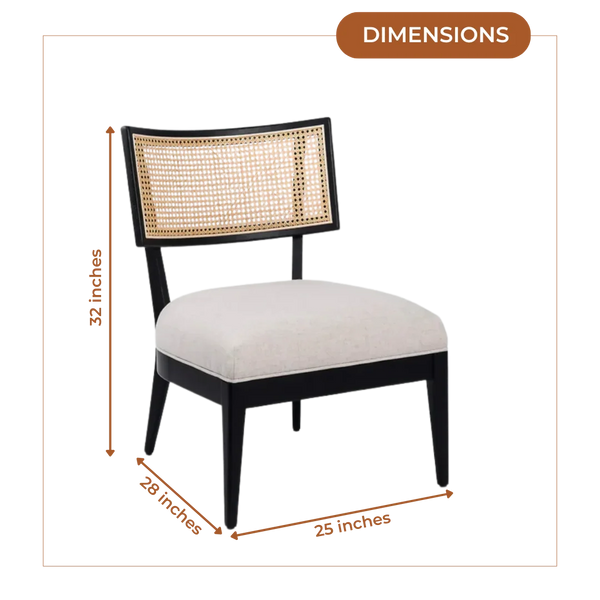 Dimensions of Velixa Teak Wood Lounge Chair (Black)