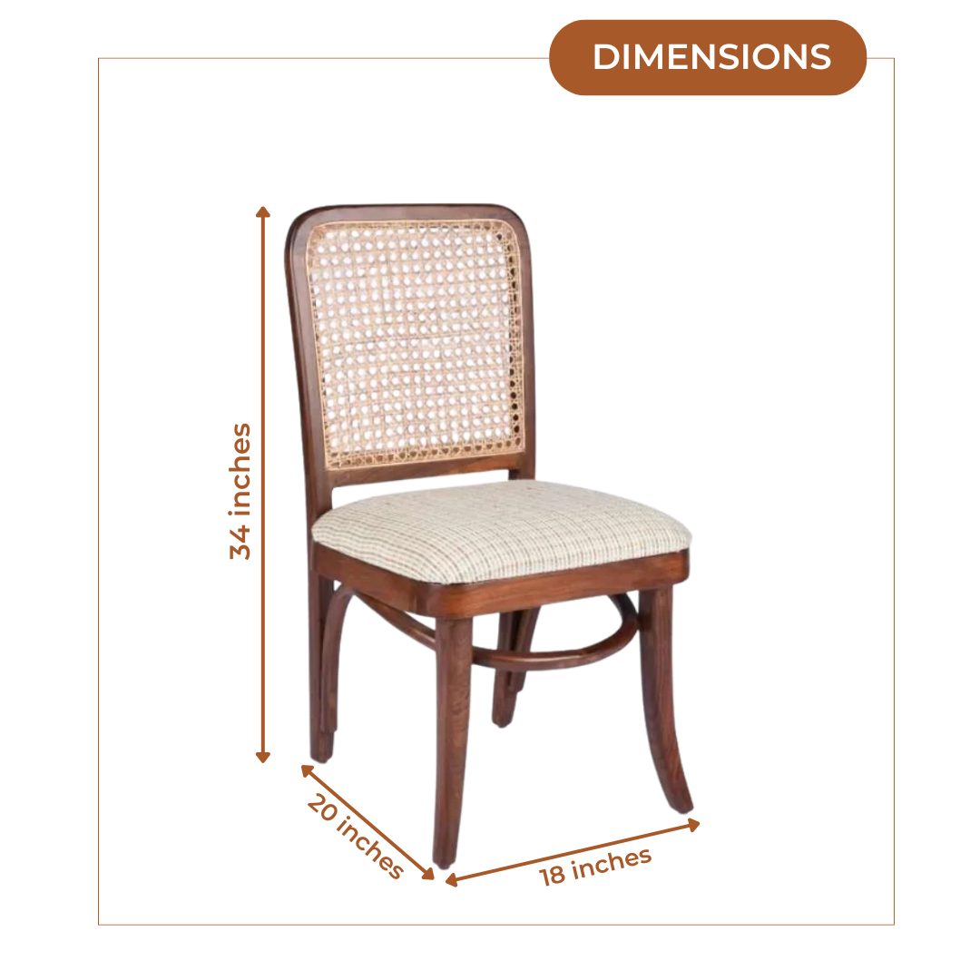 Dimensions of Zerlin Teak Wood Dining Chair (Teak)