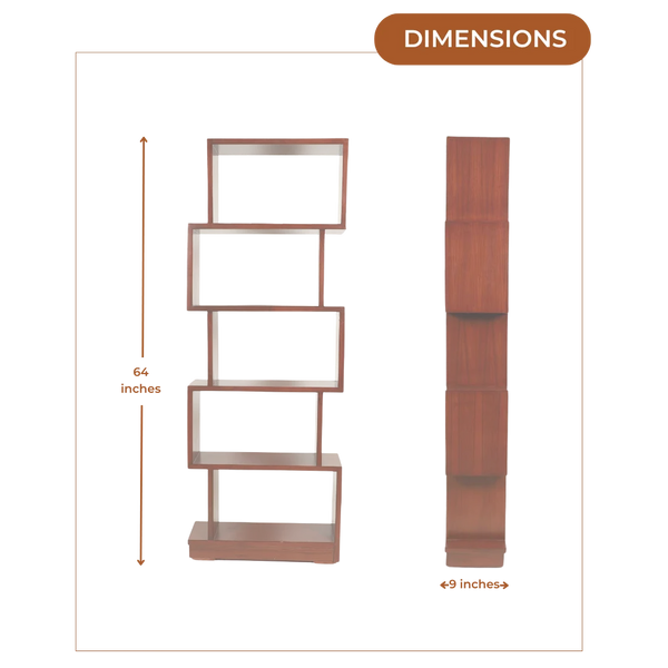 Dimensions of Solid Wood Book Shelf (Brown)