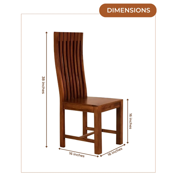 Dimensions of Eterna Teak Wood Dining Chair (Brown Gold)