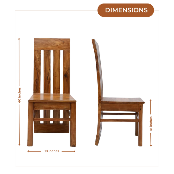 Dimensions of Oakra Teak Wood Dining Chair (Teak)