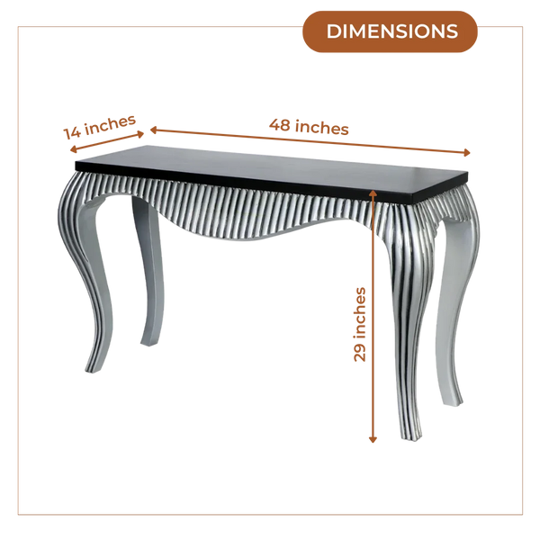Dimensions of Regat Solid Wood Console Table (Silver Brown)
