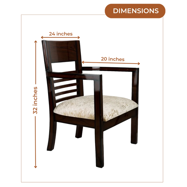 Dimensions of Spring Brown Accent Wooden Arm Chairs (Brown)