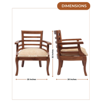 Dimensions of Toledo Teak Wood Arm Chairs (Teak)
