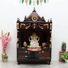 Divya Darshan Floor Rested Pooja Mandir with Door (Brown Gold)