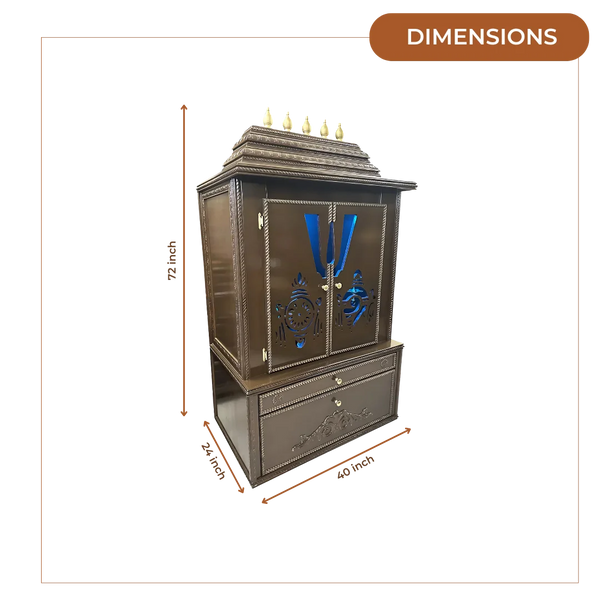 Divya Kosh Teak Wood Mandap (Choco Brown)dimensions