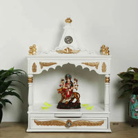 Divya Prakostha Pooja Mandir Wall Mount without Door (White Gold) (Limited Edition) lifestyle view