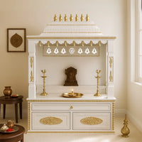 Divyam Teak Wood Mandap (White) lifestye view