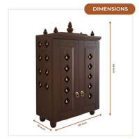 Divyana Pooja Mandir with Door (Wenge) Dimensions