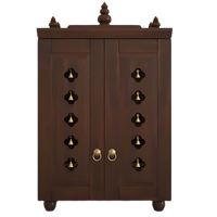 Divyana Pooja Mandir with Door (Wenge) front view