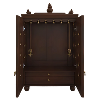 Divyana Pooja Mandir with Door (Wenge) open door front view