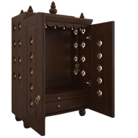 Divyana Pooja Mandir with Door (Wenge) open door side view