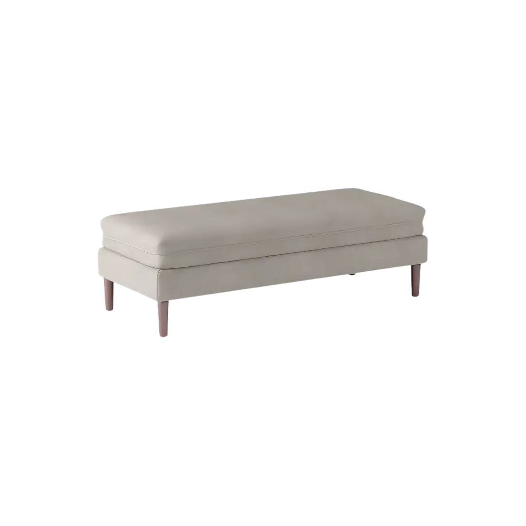 Eden Teak Wood Ottaman Bench (Grey) side angle