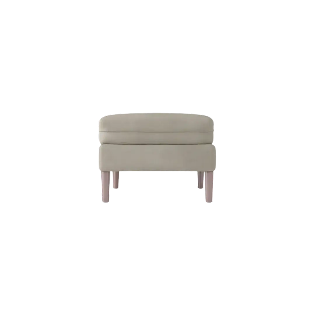 Eden Teak Wood Ottaman Bench (Grey) side view