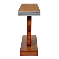 Eleganza Solid Wood Console Table in Teak Silver color side view