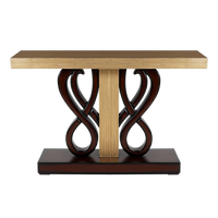 Eleganza Solid Wood Console Table in Brown Gold color front view