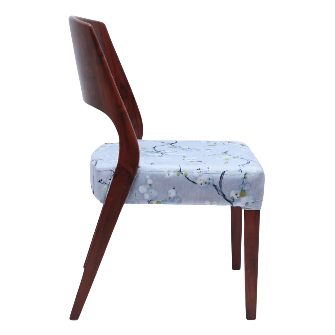 Elevate Teak Wood Dining Chair (Brown Grey) side view