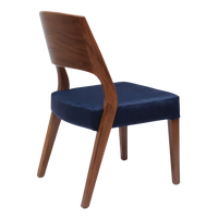 Elevate Teak Wood Dining Chair (Teak Blue) side angle back angle