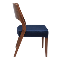Elevate Teak Wood Dining Chair (Teak Blue) side angle side view
