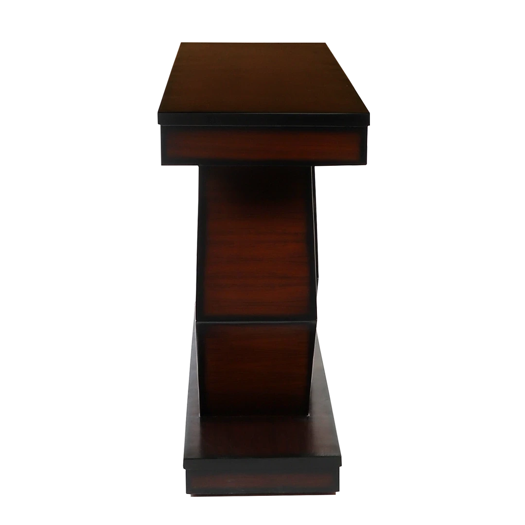 Elite Solid Wood Console Table in Brown Gold color side view