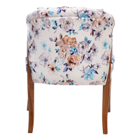 Ellipsum Teak Wood Fabric Upholstered Arm Chair in Teak color back view