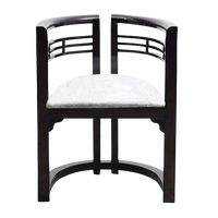 Espino Teak Wood Living Room Chairs in Brown silver color front view