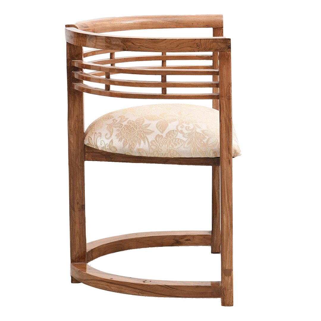 Espino Teak Wood Living Room Chairs in Teak Biege color side view