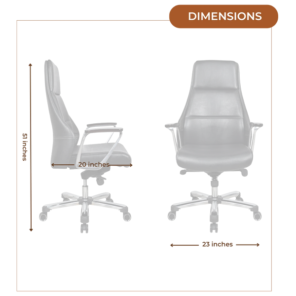 Exotique Recliner Office Executive Chair (Black) Dimensions