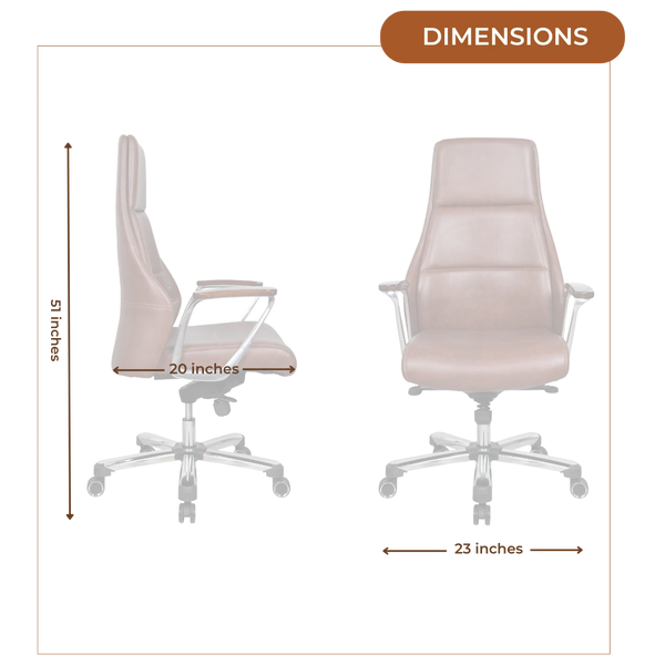 Exotique Recliner Office Executive Chair (Brown) Dimensions