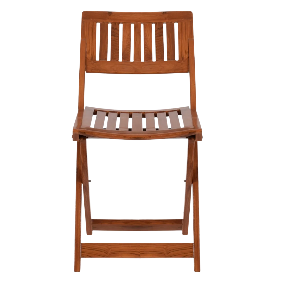 Flecto Solid Wood Living Room Chair (Teak) front view