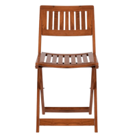 Flecto Solid Wood Living Room Chair (Teak) front view