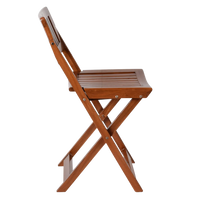Flecto Solid Wood Living Room Chair (Teak) side view