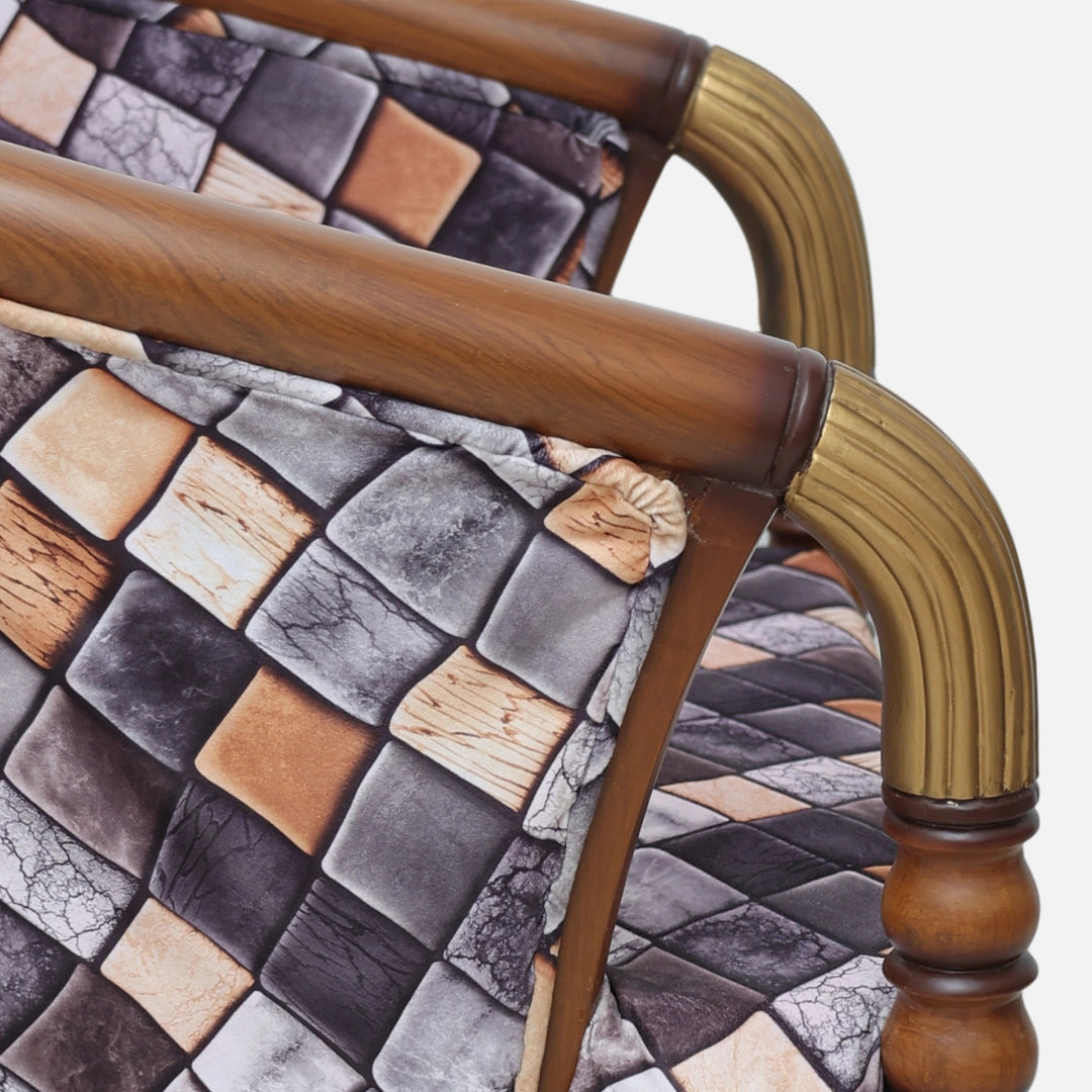 Flint Teak Wood Arm Chair (Teak gold)zoom view