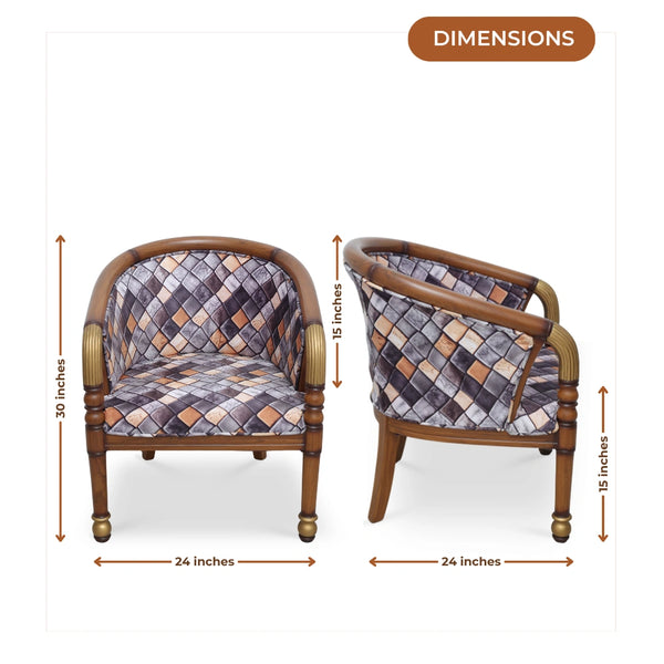 Flint Teak Wood Arm Chairs (Teak gold) dimensions image